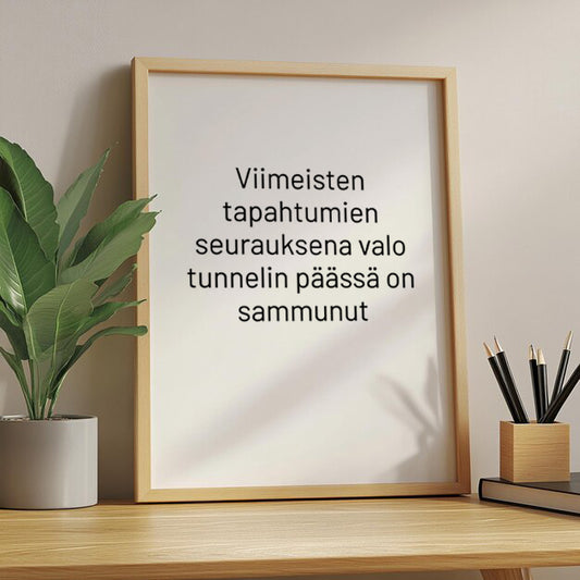 Valo tunnelin päässä